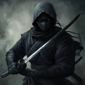 Enigmatic Ninja in Dark Attire