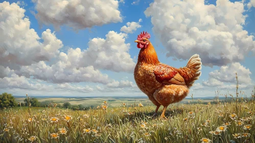 Countryside Chicken and Clouds