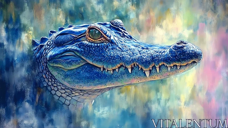 Fantasy Alligator Painting AI Image