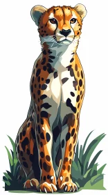 Cheetah in the Grass Artwork