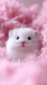 Charming Hamster in Fluffy Pink Setting