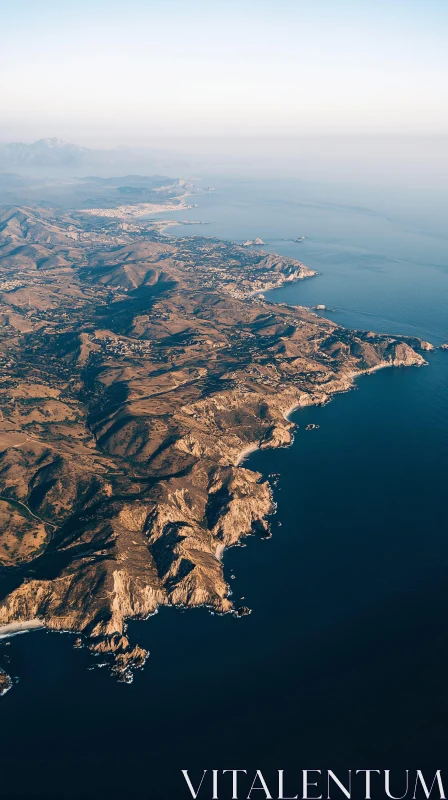 AI ART Scenic Aerial of Cliffs and Sea