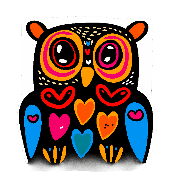 Abstract Owl Shirt Art POD Design