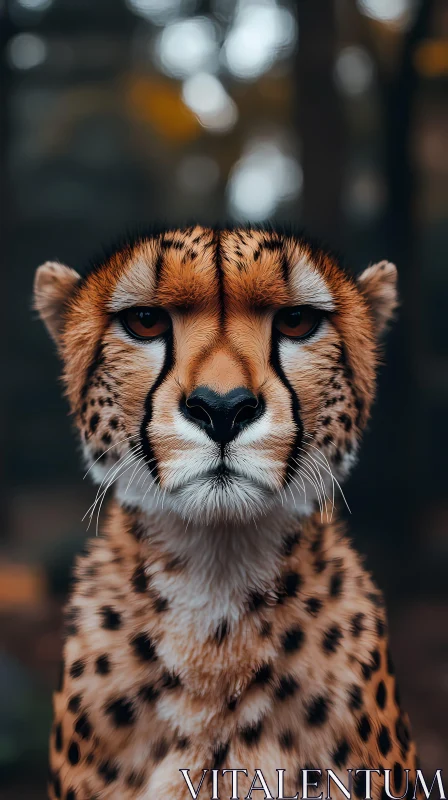 Intense Cheetah Gaze: Nature's Elegance AI Image