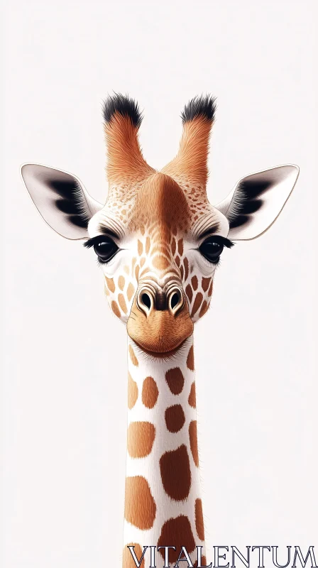 Wildlife Close-up: Giraffe Elegance AI Image