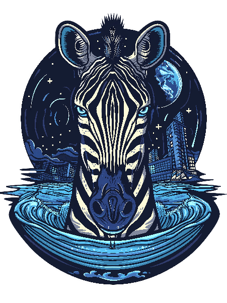 Zebra Design with City Night POD Design