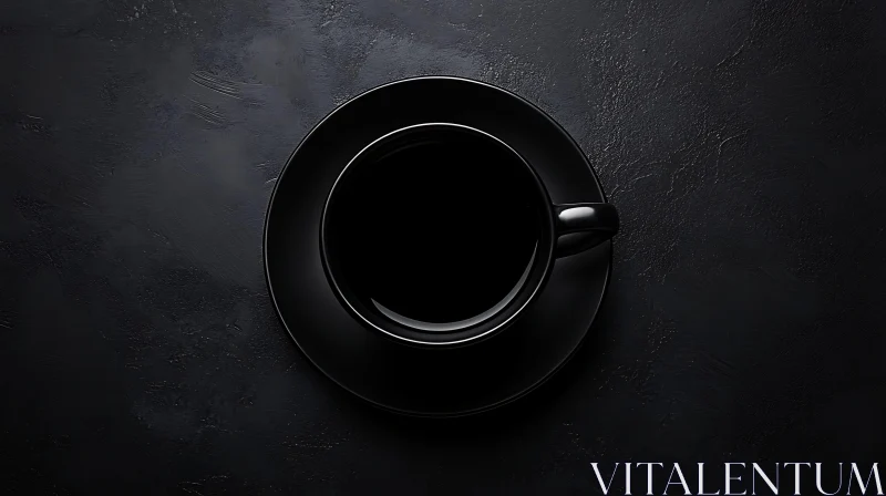 AI ART Black Coffee Cup on Black Background