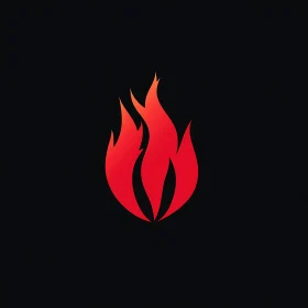 Stylized Flame Symbol on Black Background
