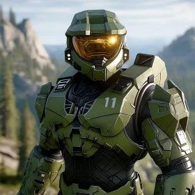 Futuristic Hero in Protective Armor