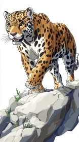 Leopard in Wildlife Illustration