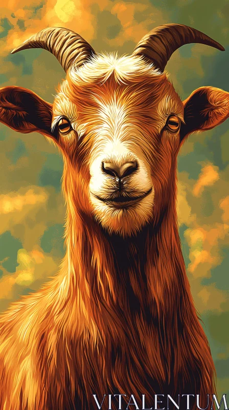 AI ART Stylized Portrait of a Goat