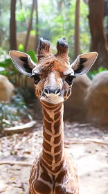 Adorable Baby Giraffe in Nature