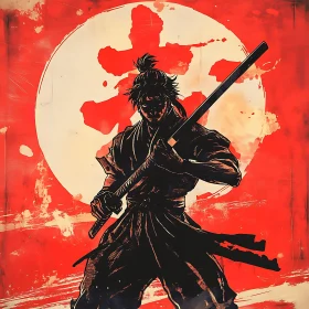 Japanese Samurai Warrior Illustration