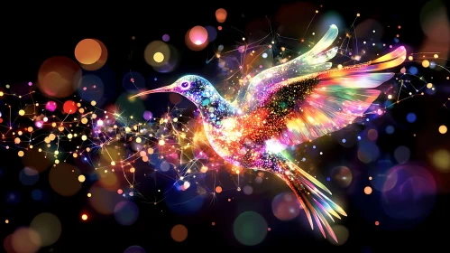 Light Infused Hummingbird Illustration