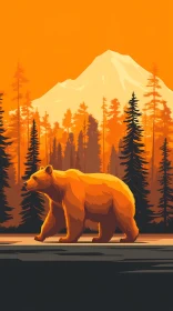 Bear in Tranquil Mountain Forest