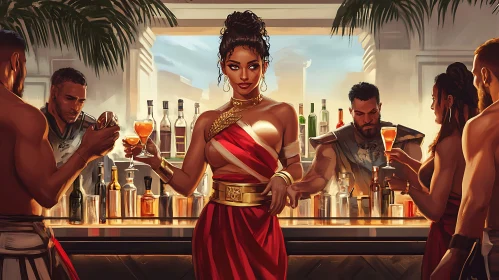 Sophisticated Bar Scene with Woman