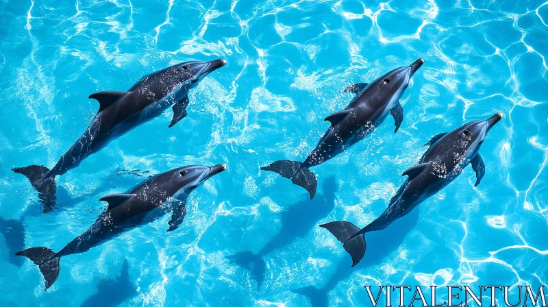 AI ART Playful Dolphins in Blue Ocean Waters