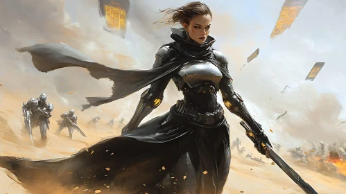 Female Warrior in Sci-Fi Desert