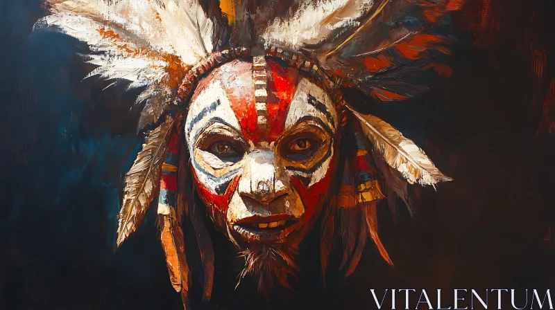 AI ART Native American Portrait with Headdress