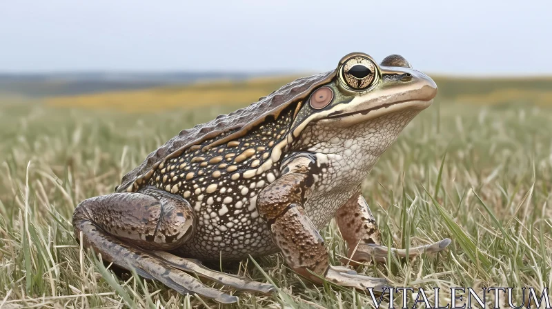 Futuristic-themed Frog in a Natural Setting AI Image