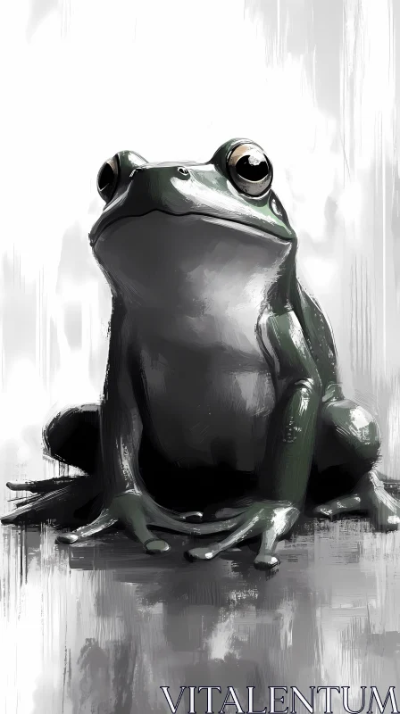 Monochrome Frog Artwork AI Image