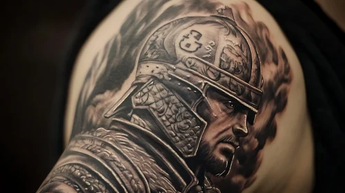 Detailed Roman Soldier Tattoo Design