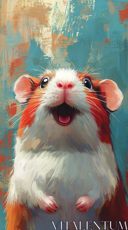 Whimsical Guinea Pig Portrait AI Image