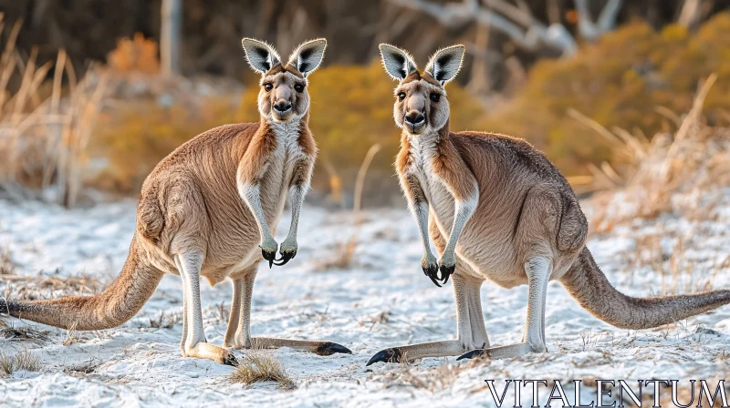 Kangaroos in the Wild AI Image