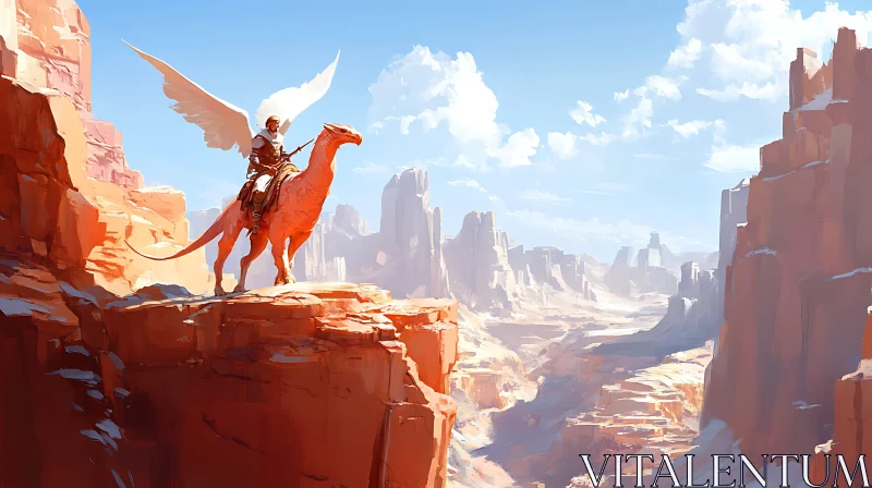 AI ART Fantasy Rider in Desert Landscape