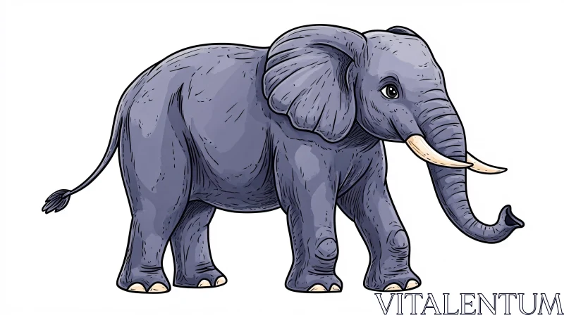 AI ART Illustrated Elephant Art