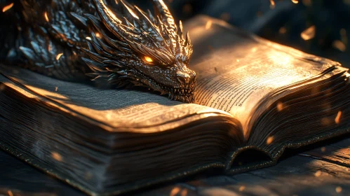 Bronze Dragon Guarding Ancient Knowledge