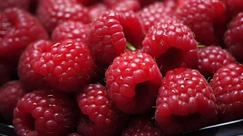 Macro Detail of Raspberries in Bold Chromaticity