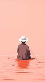Peaceful Fishing in Water | Nostalgic Minimalism | Art of Burma