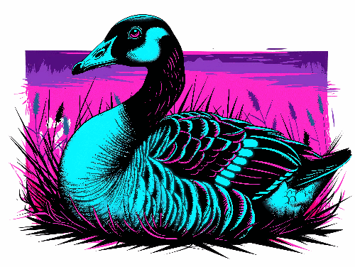 POD Design Stylized Goose T-Shirt Design in Bold Colors for Fashion