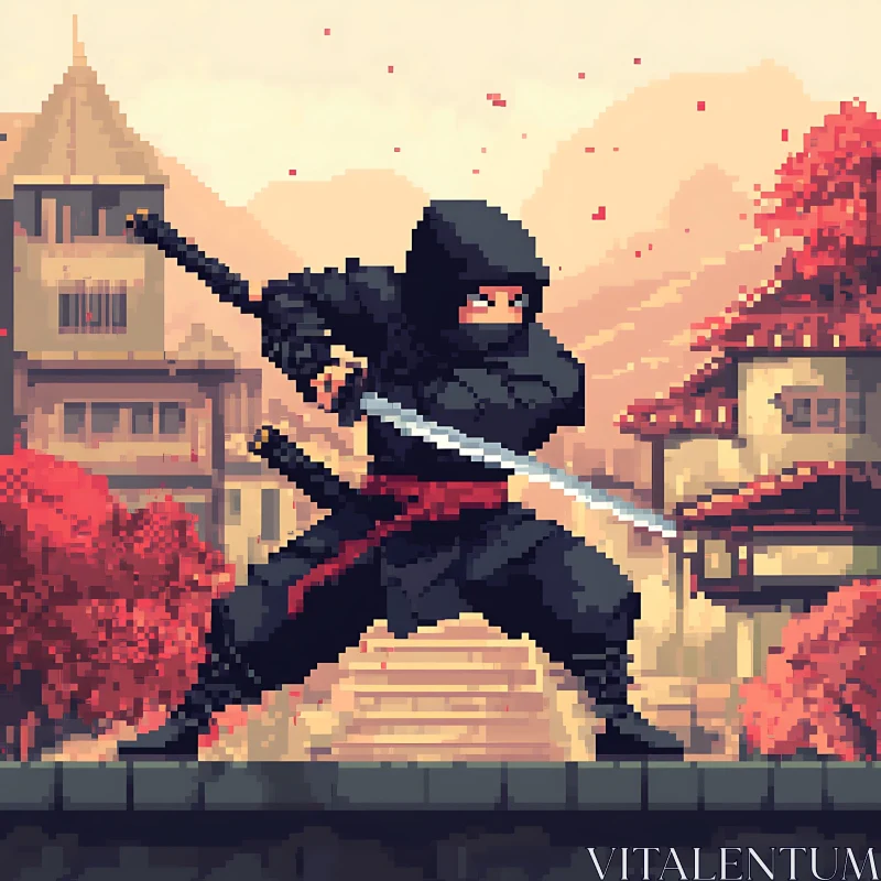 Retro Ninja Pixel Art