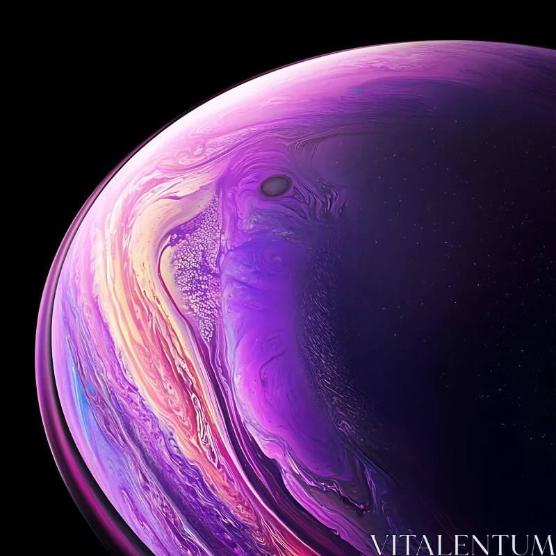 Cosmic Sphere of Purple and Pink Hues