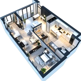 Contemporary Living Space Layout