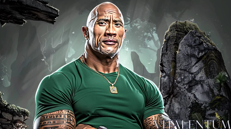 The Rock Amidst Nature's Calm