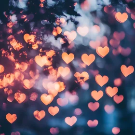 Abstract Heart Lights Bokeh Background