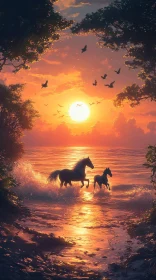 Majestic Equines at Dusk