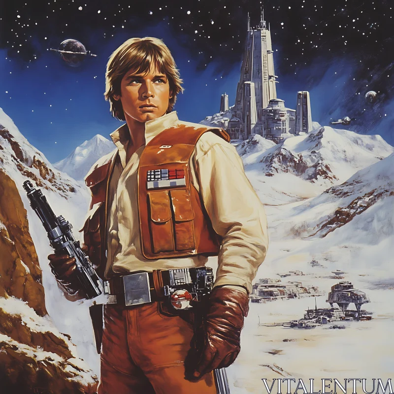 Science Fiction Character in Winter AI Image
