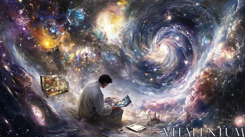 Man Working in the Galaxy