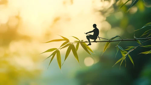 Meditative Figure in Nature