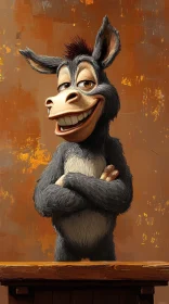 Smiling Cartoon Donkey