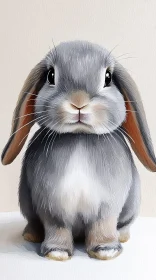 Charming Grey Rabbit with Silky Fur