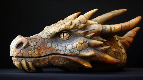Detailed Dragon Sculpture Close-up