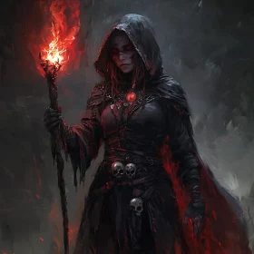 Dark Witch with Fire Staff