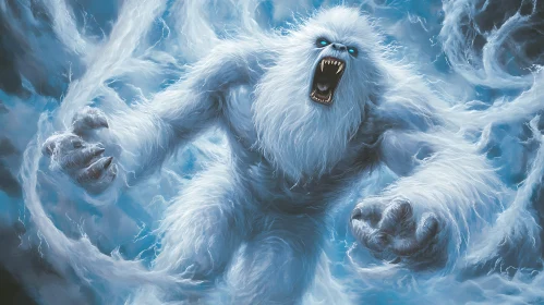 Angry Yeti Monster Roaring