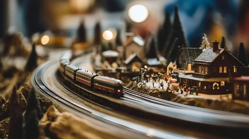 Vintage Train Model Display