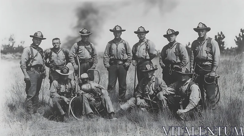 Antique Firefighter Crew Photo